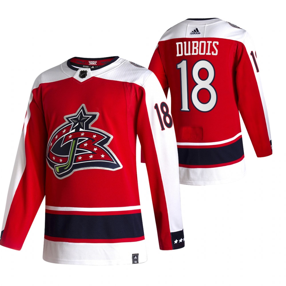 Cheap 2021 Adidias Columbus Blue Jackets 18 Pierre-Luc Dubois Red Men Reverse Retro Alternate NHL Jersey